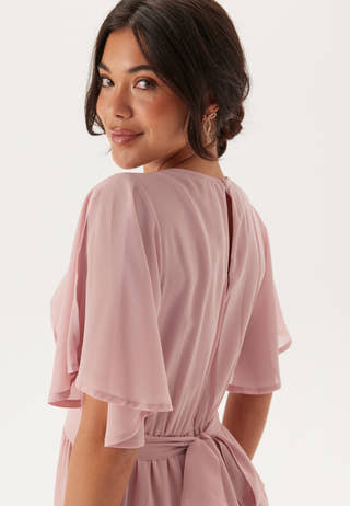 Butterfly Sleeve Chiffon Gown