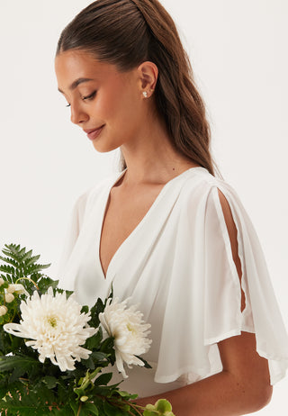 Butterfly Sleeve Chiffon Gown