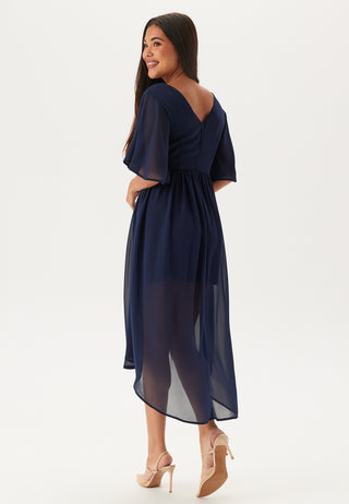 Butterfly Sleeve High-Low Dress