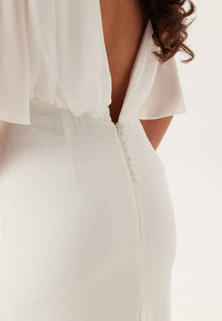 Butterfly Sleeve Mermaid Wedding Gown