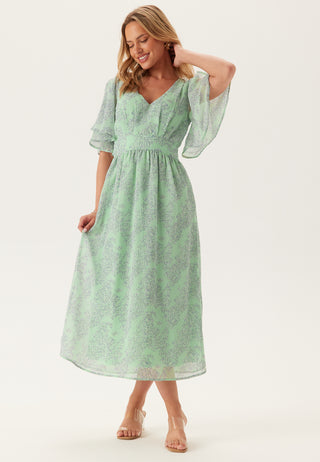 Butterfly Sleeve Midi Dress