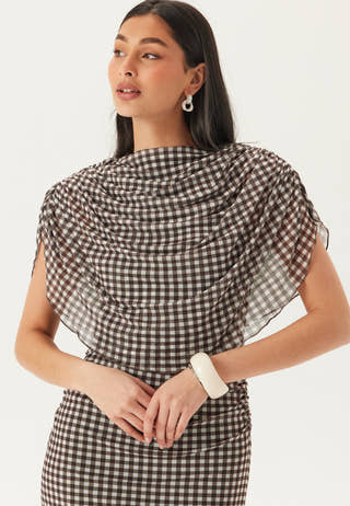 Cape Mesh Ankle Dress