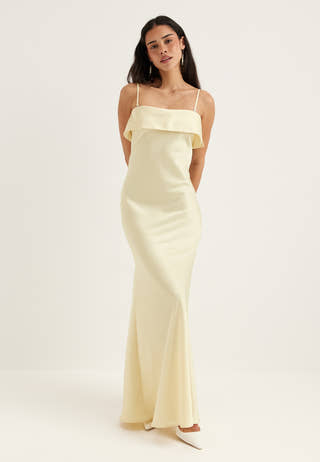 Cape Satin Maxi Dress