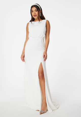 Open Back Sleeveless Wedding Gown