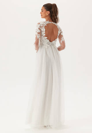 Floral Embroidered Tulle Wedding Gown