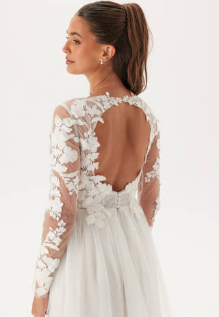 Floral Embroidered Tulle Wedding Gown