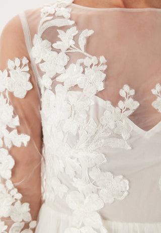 Floral Embroidered Tulle Wedding Gown