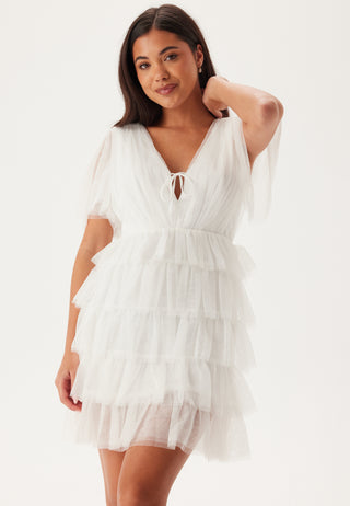 Deep V-neck Tulle Dress