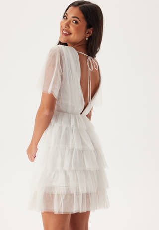 Deep V-neck Tulle Dress