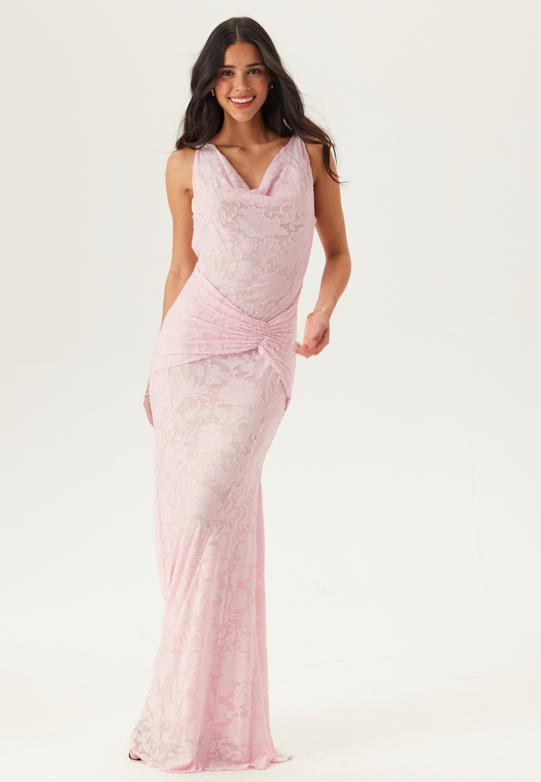 Bubbleroom occasion Deep Waterfall Mermaid Gown Bridesmaid dresses Pink Bubbleroom occasion Deep Waterfall Mermaid Gown Bridesmaid dresses Pink