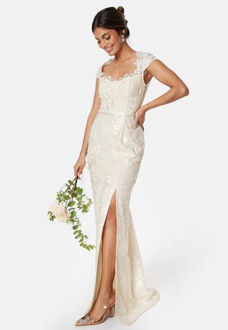 Slit Lace Wedding Gown