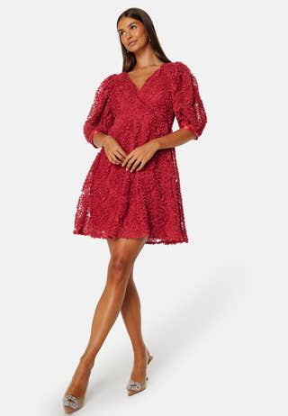 3D Puff Sleeve Dress