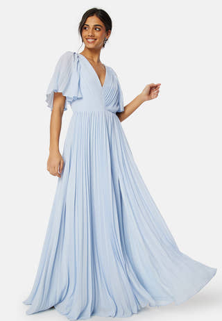 Pleated Slit Gown
