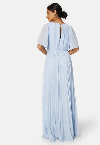 Pleated Slit Gown