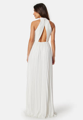 Pleated Halter Neck Wedding  Gown