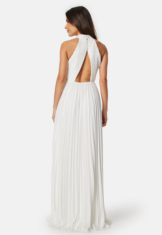 Pleated Halter Neck Wedding  Gown