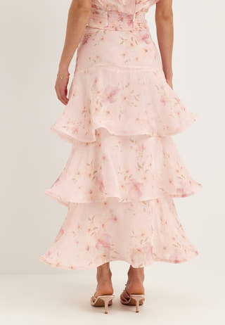 Flounce Sheer Ankle Skirt