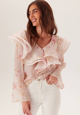 Flounce Sheer Blouse