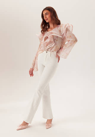 Flounce Sheer Blouse
