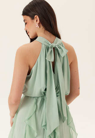 Frill Halterneck Ankle Dress