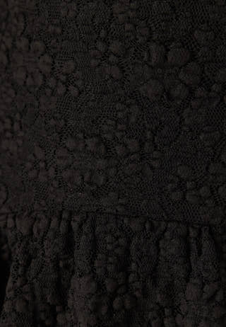 Frill Lace Long Sleeve Short Dress