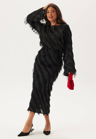 Fringe Flared Sleeve Blouse