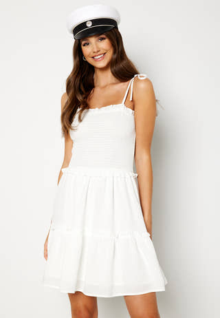 Gelda Shoulder Tie Smock Dress