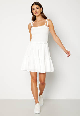 Gelda Shoulder Tie Smock Dress