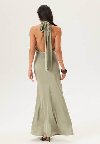 Halterneck Satin Gown