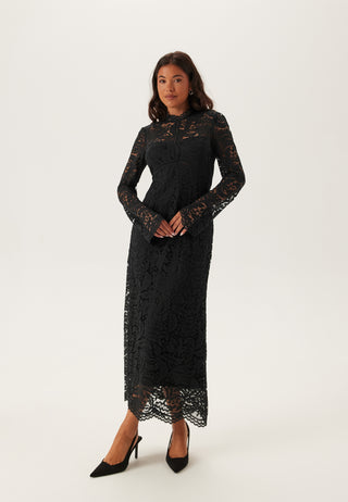 High Neck Cotton Lace Dress