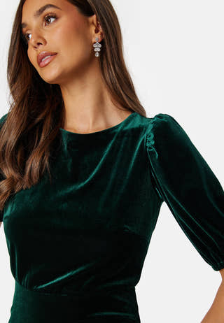 Bow Velvet Short Dress