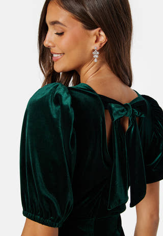 Bow Velvet Short Dress