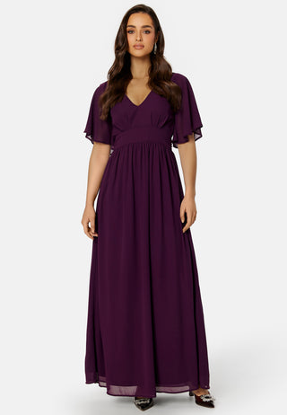 Butterfly Sleeve Chiffon Gown