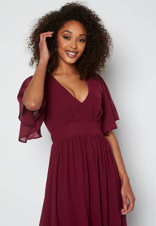 Butterfly Sleeve Chiffon Gown