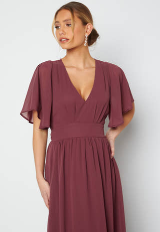 Butterfly Sleeve Chiffon Gown