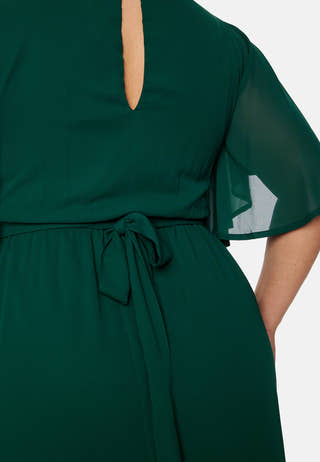 Butterfly Sleeve Midi Dress