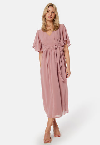 Butterfly Sleeve Midi Dress