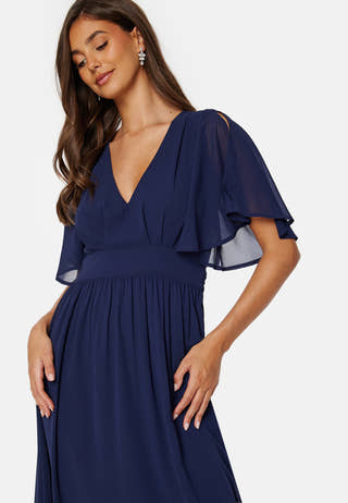 Butterfly Sleeve Midi Dress