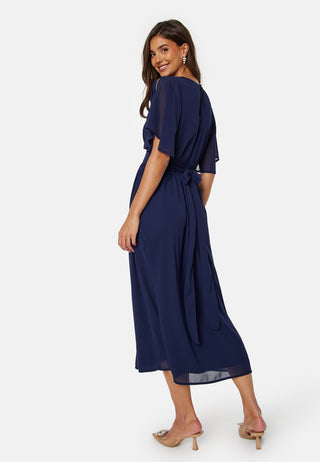 Butterfly Sleeve Midi Dress