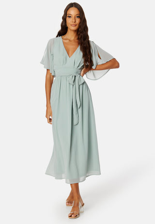 Butterfly Sleeve Midi Dress