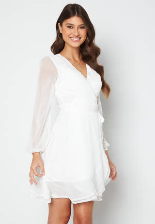 Frill Wrap Chiffon Dress