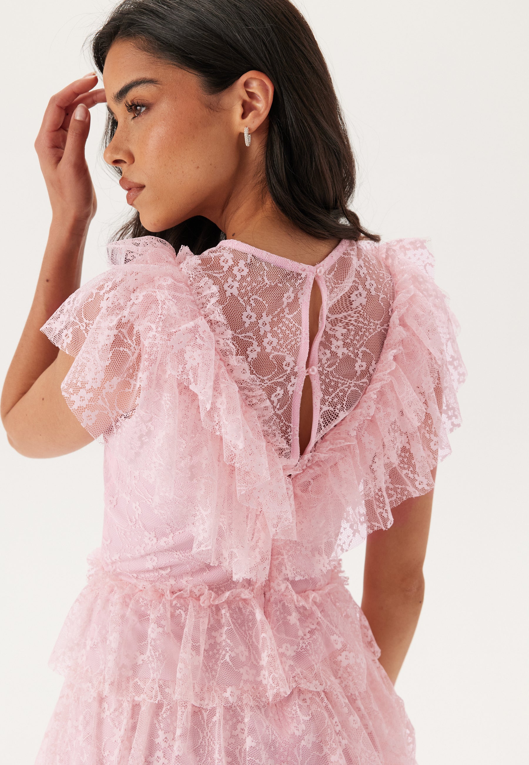 Bubbleroom occasion Lace Frill Short Dress campaign-outlet Pink Bubbleroom occasion Lace Frill Short Dress campaign-outlet Pink