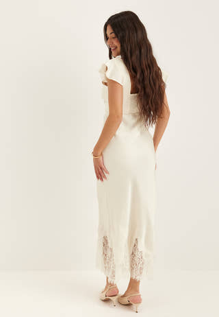 Lace Satin Maxi Dress