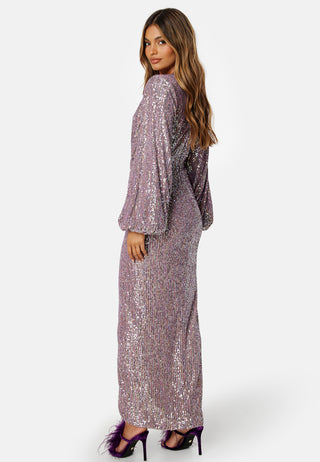 Sequin Wrap Gown