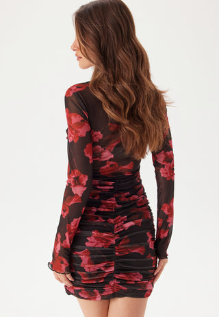 Mesh Ruched Short Dress