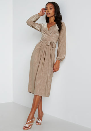 Wrap Tie Midi Dress