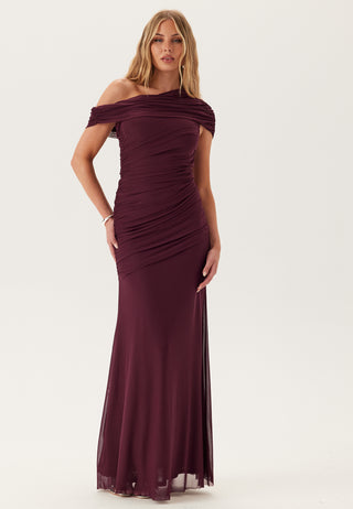 Off Shoulder Mesh Gown