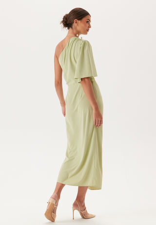 Ruched One Shoulder Midi Dress