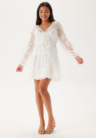 Overlap Balloon Sleeve Dress