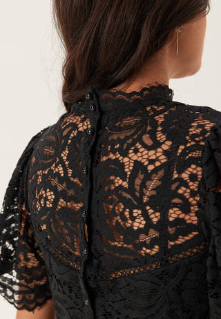 Peplum Cotton Lace Blouse